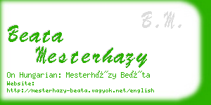 beata mesterhazy business card